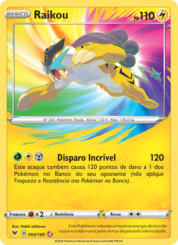 Raikou 50 — Voltagem Vívida (Portuguese Pokémon TCG card)