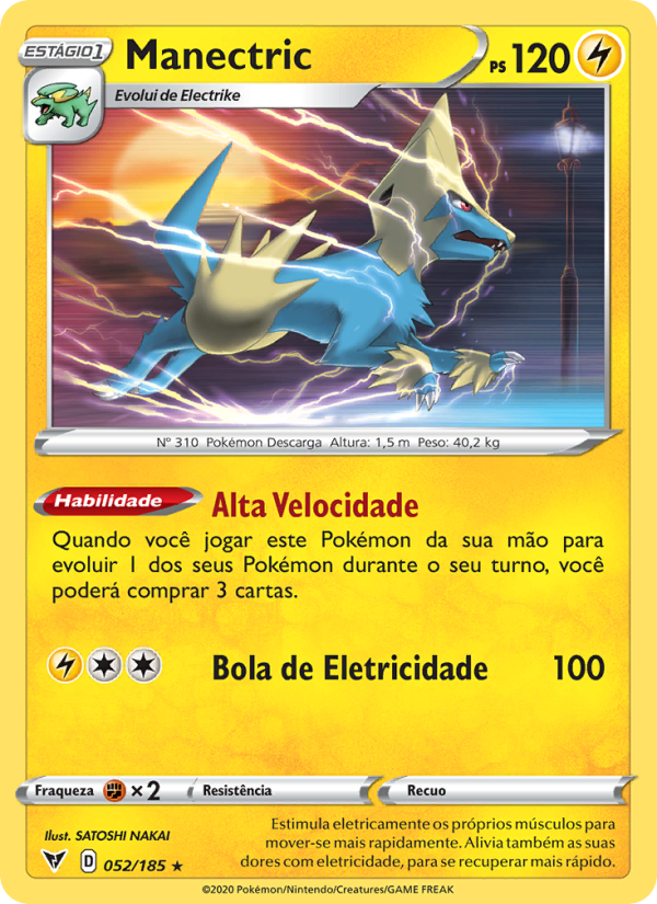 Manectric 52 — Voltagem Vívida (Portuguese Pokémon TCG card)