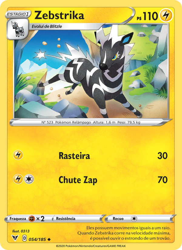 Zebstrika 54 — Voltagem Vívida (Portuguese Pokémon TCG card)