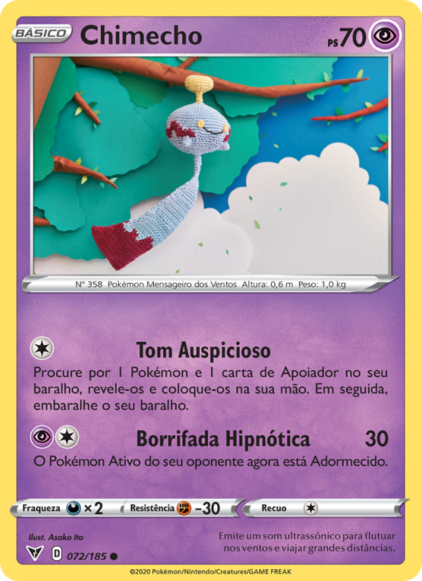 Chimecho 72 — Voltagem Vívida (Portuguese Pokémon TCG card)