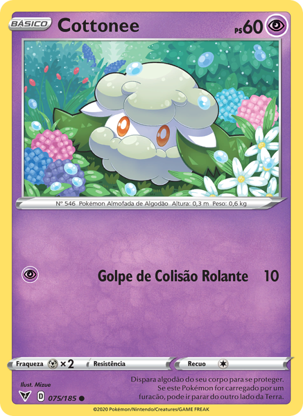 Cottonee 75 — Voltagem Vívida (Portuguese Pokémon TCG card)