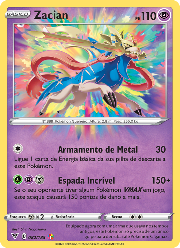 Zacian 82 — Voltagem Vívida (Portuguese Pokémon TCG card)