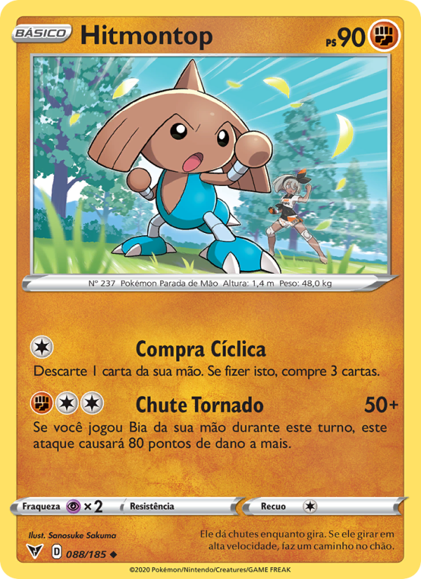 Hitmontop 88 — Voltagem Vívida (Portuguese Pokémon TCG card)