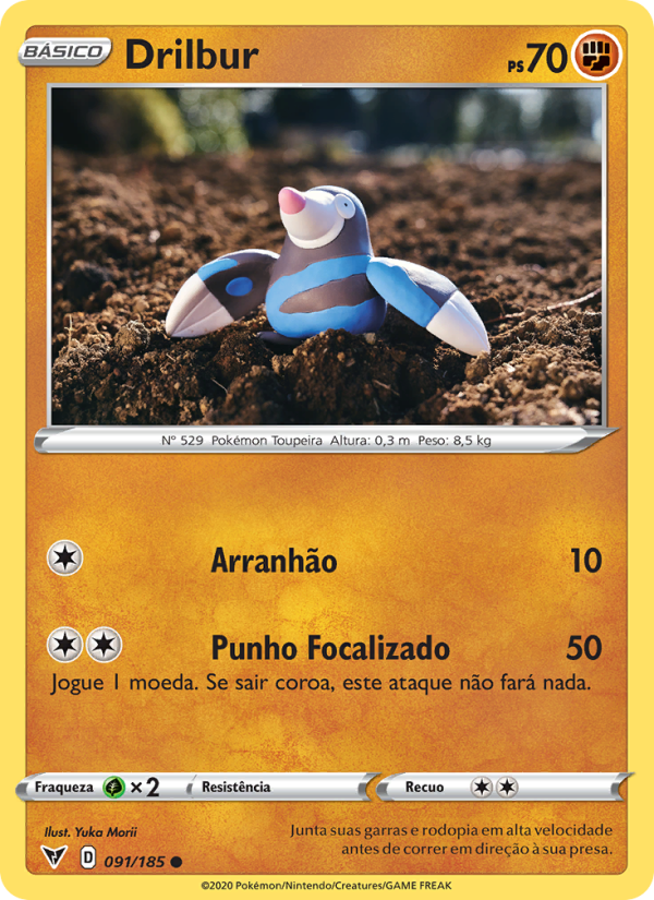 Drilbur 91 — Voltagem Vívida (Portuguese Pokémon TCG card)