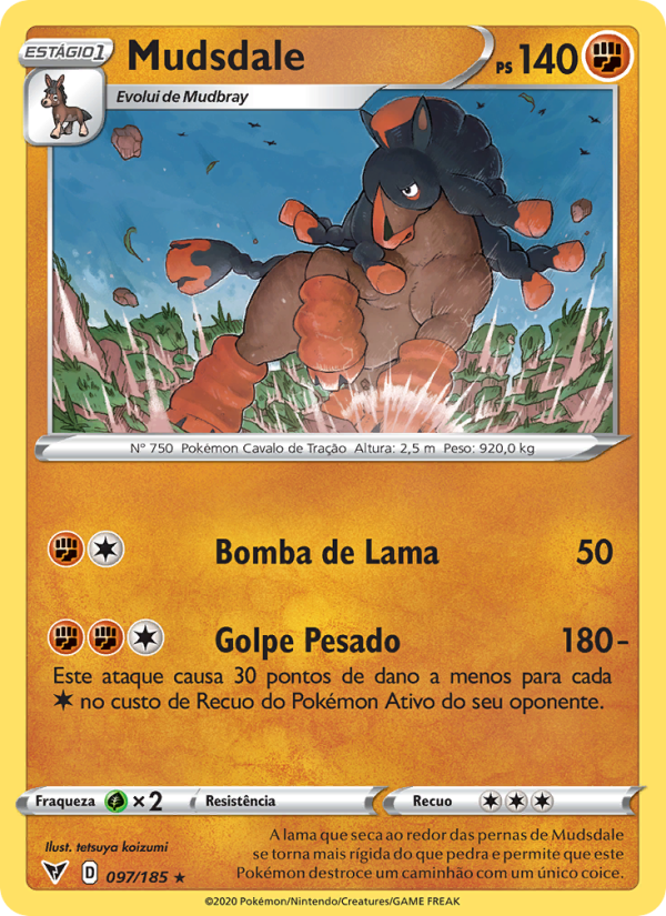 Mudsdale 97 — Voltagem Vívida (Portuguese Pokémon TCG card)