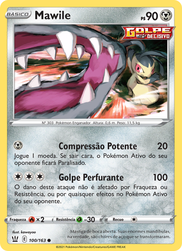 Mawile 100 — Estilos de Batalha (Portuguese Pokémon TCG card)