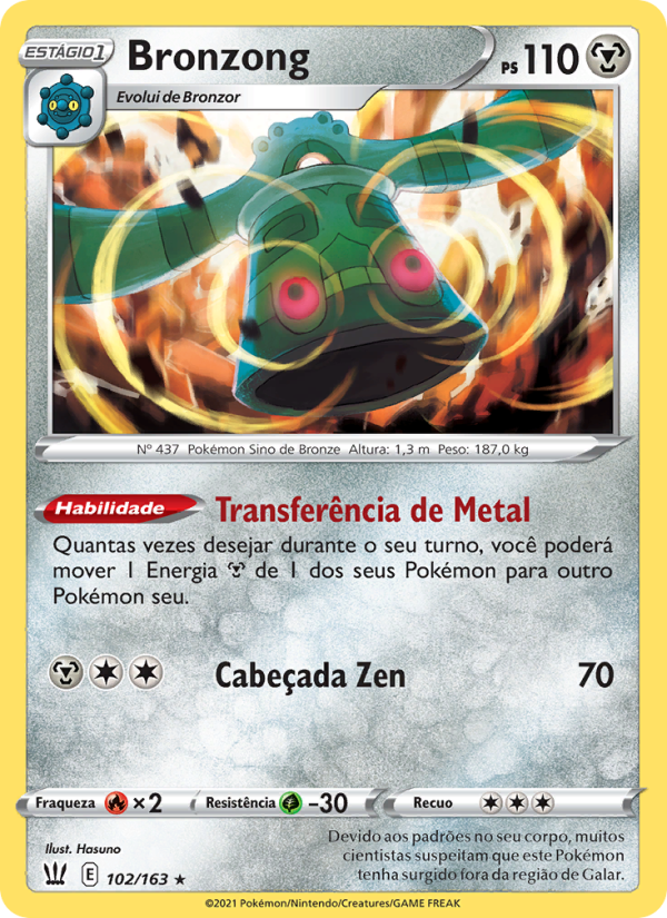 Bronzong 102 — Estilos de Batalha (Portuguese Pokémon TCG card)