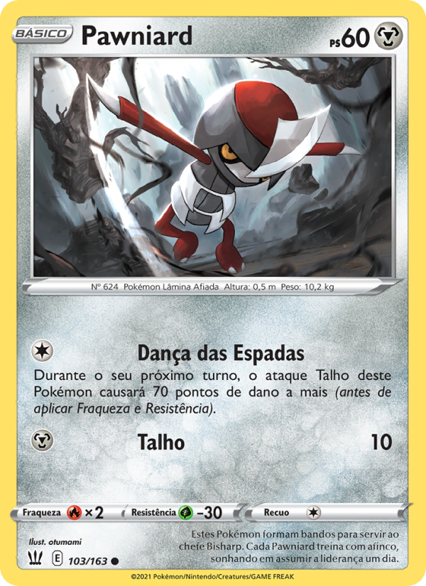 Pawniard 103 — Estilos de Batalha (Portuguese Pokémon TCG card)