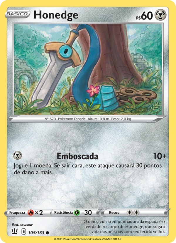 Honedge 105 — Estilos de Batalha (Portuguese Pokémon TCG card)
