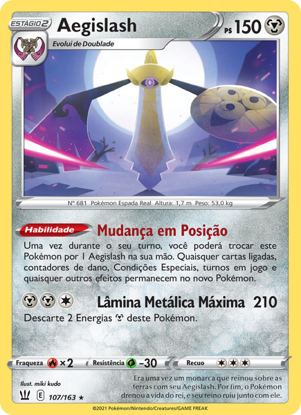 Aegislash 107 — Estilos de Batalha (Portuguese Pokémon TCG card)