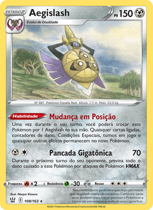 Aegislash 108 — Estilos de Batalha (Portuguese Pokémon TCG card)