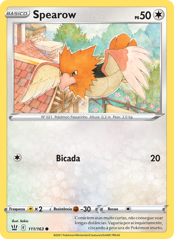 Spearow 111 — Estilos de Batalha (Portuguese Pokémon TCG card)