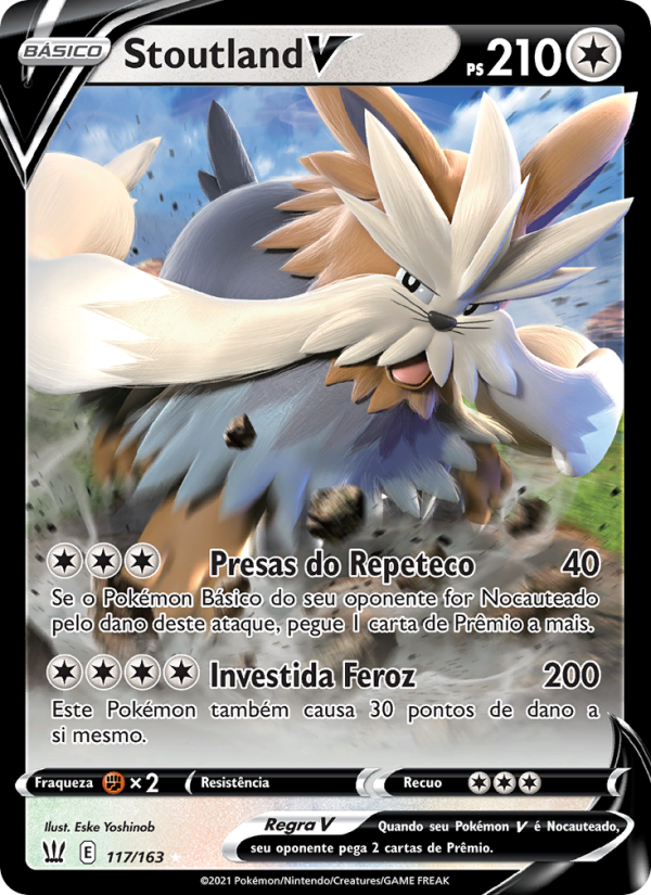 Stoutland V 117 — Estilos de Batalha (Portuguese Pokémon TCG card)