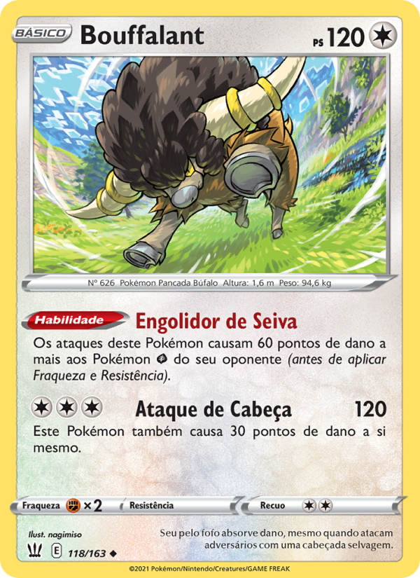 Bouffalant 118 — Estilos de Batalha (Portuguese Pokémon TCG card)