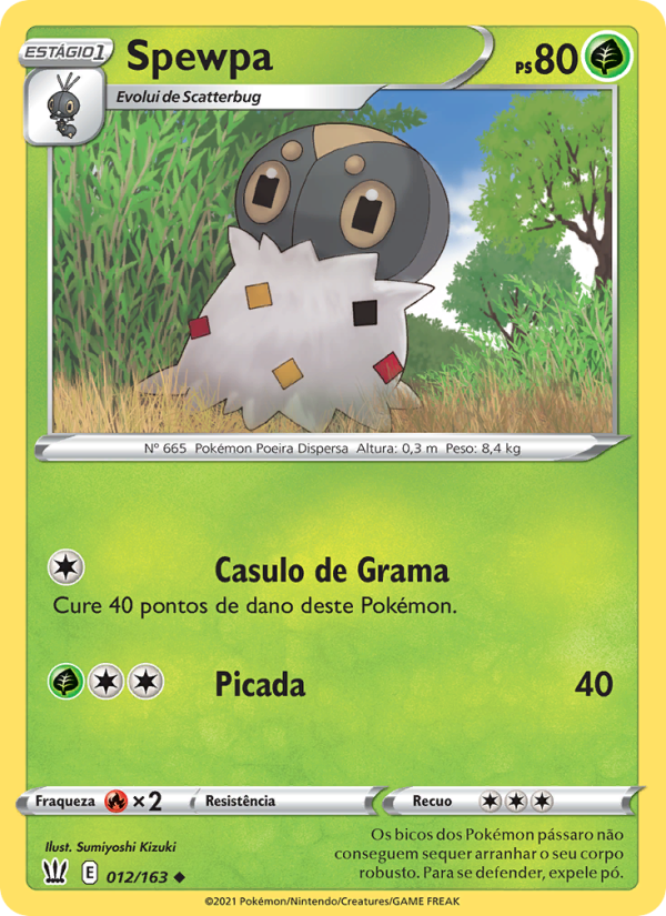 Spewpa 12 — Estilos de Batalha (Portuguese Pokémon TCG card)