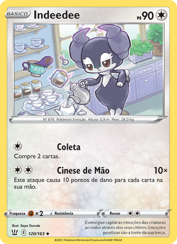 Indeedee 120 — Estilos de Batalha (Portuguese Pokémon TCG card)