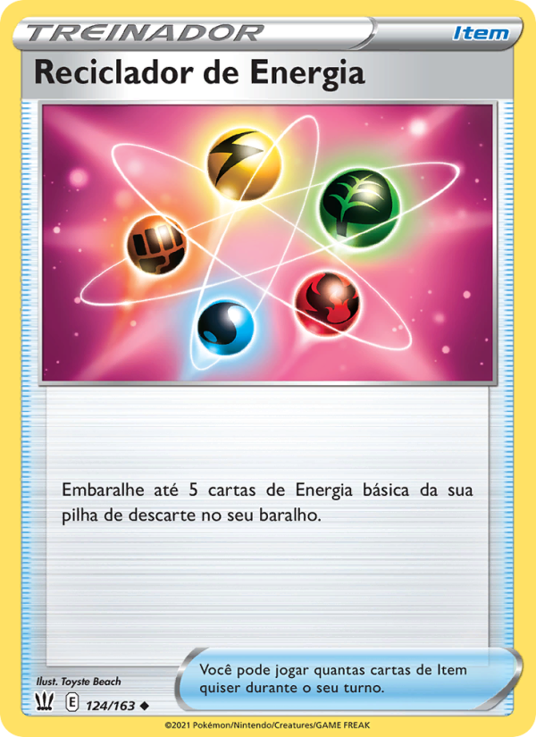 Reciclador de Energia 124 — Estilos de Batalha (Portuguese Pokémon TCG card)