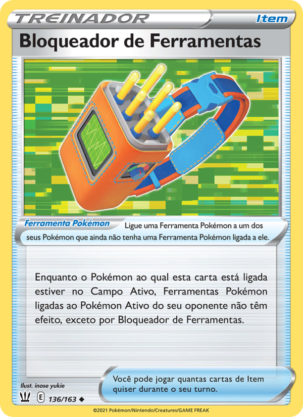 Bloqueador de Ferramentas 136 — Estilos de Batalha (Portuguese Pokémon TCG card)