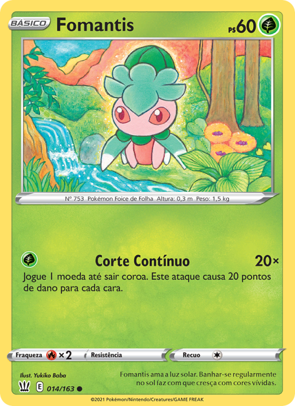 Fomantis 14 — Estilos de Batalha (Portuguese Pokémon TCG card)