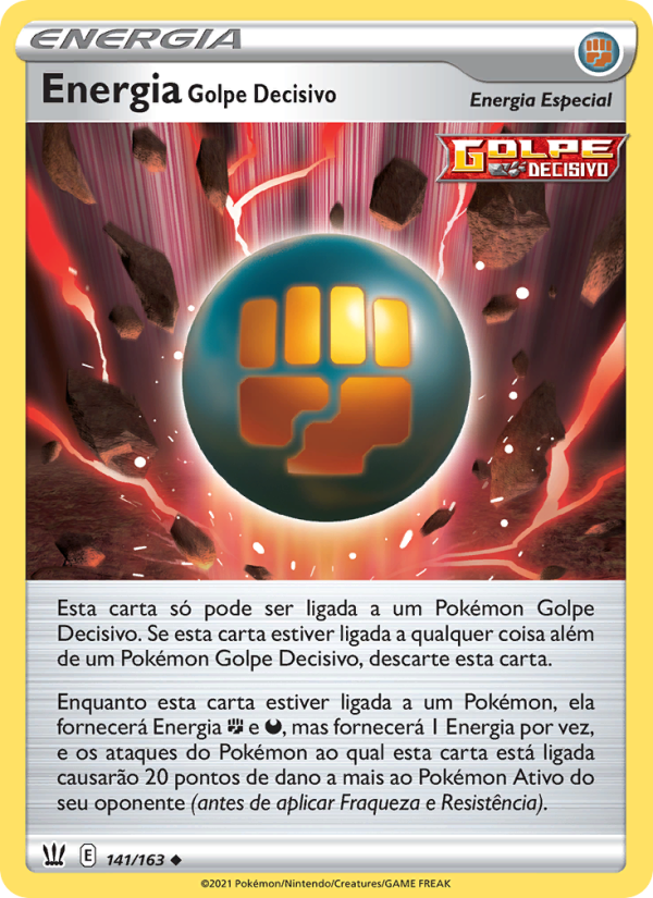 Energia Golpe Decisivo 141 — Estilos de Batalha (Portuguese Pokémon TCG card)