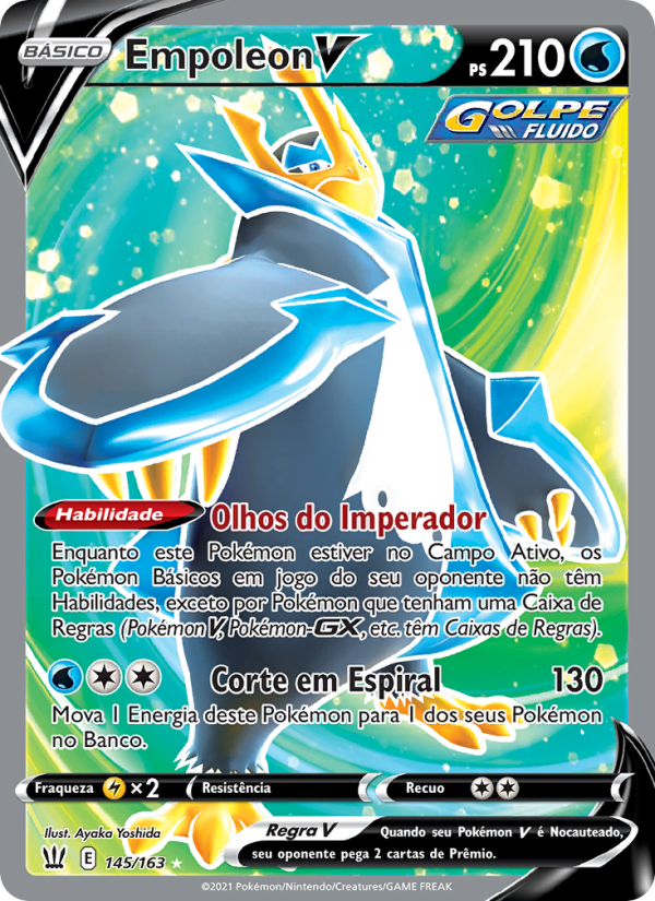 Empoleon V 145 — Estilos de Batalha (Portuguese Pokémon TCG card)