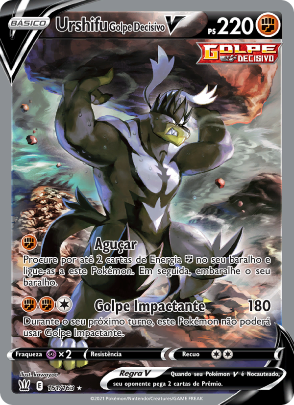 Urshifu Golpe Decisivo V 151 — Estilos de Batalha (Portuguese Pokémon TCG card)