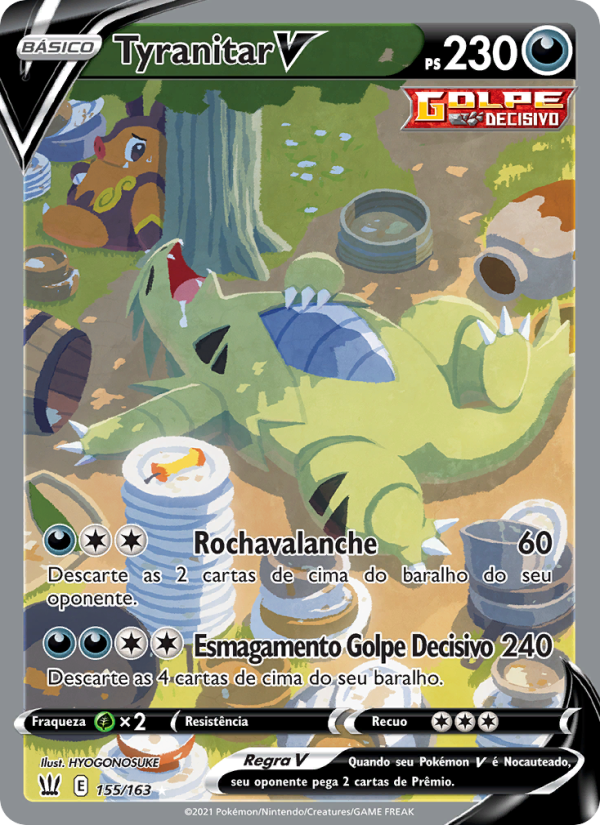 Tyranitar V 155 — Estilos de Batalha (Portuguese Pokémon TCG card)