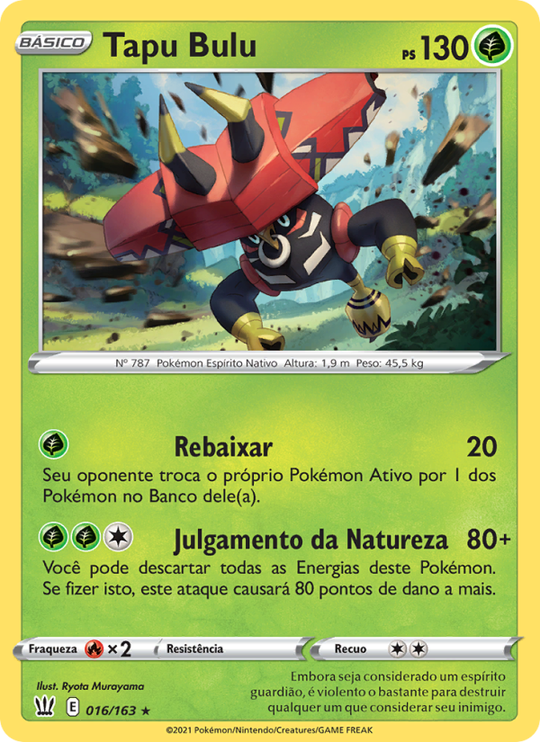 Tapu Bulu 16 — Estilos de Batalha (Portuguese Pokémon TCG card)
