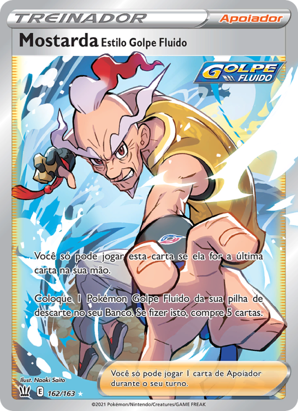Mostarda Estilo Golpe Fluido 162 — Estilos de Batalha (Portuguese Pokémon TCG card)