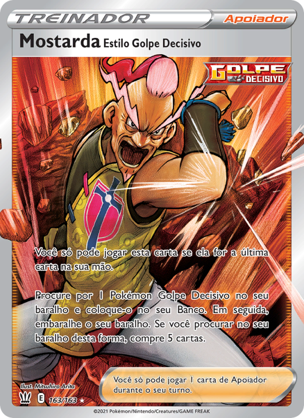 Mostarda Estilo Golpe Decisivo 163 — Estilos de Batalha (Portuguese Pokémon TCG card)