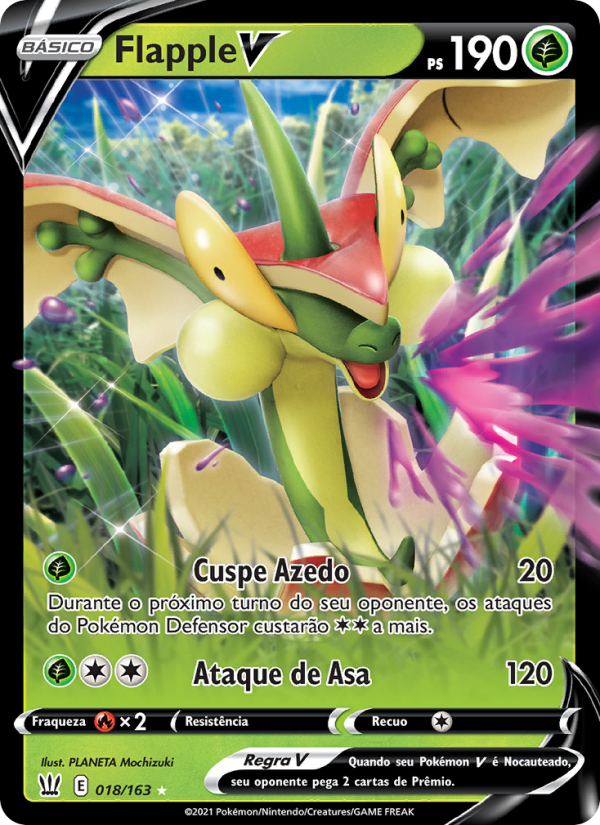 Flapple V 18 — Estilos de Batalha (Portuguese Pokémon TCG card)