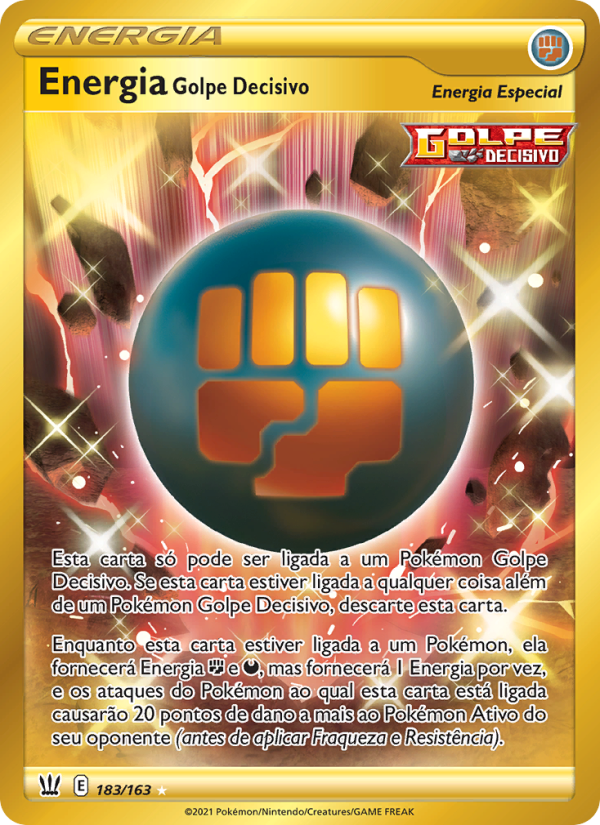 Energia Golpe Decisivo 183 — Estilos de Batalha (Portuguese Pokémon TCG card)