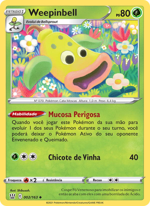 Weepinbell 2 — Estilos de Batalha (Portuguese Pokémon TCG card)