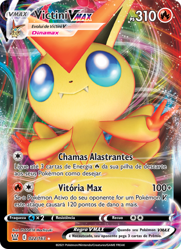 Victini VMAX 22 — Estilos de Batalha (Portuguese Pokémon TCG card)