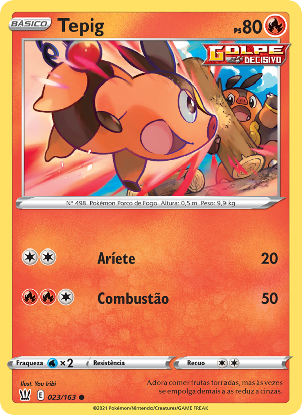 Tepig 23 — Estilos de Batalha (Portuguese Pokémon TCG card)
