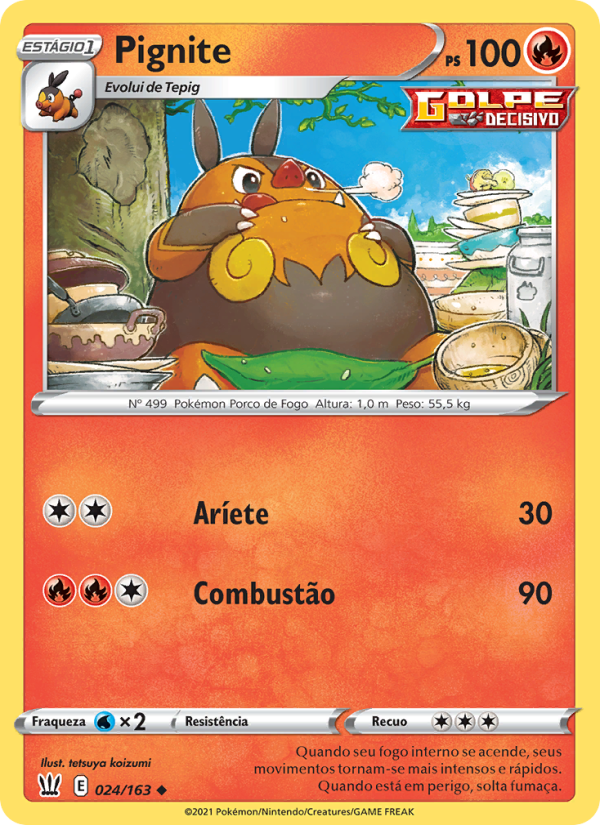 Pignite 24 — Estilos de Batalha (Portuguese Pokémon TCG card)