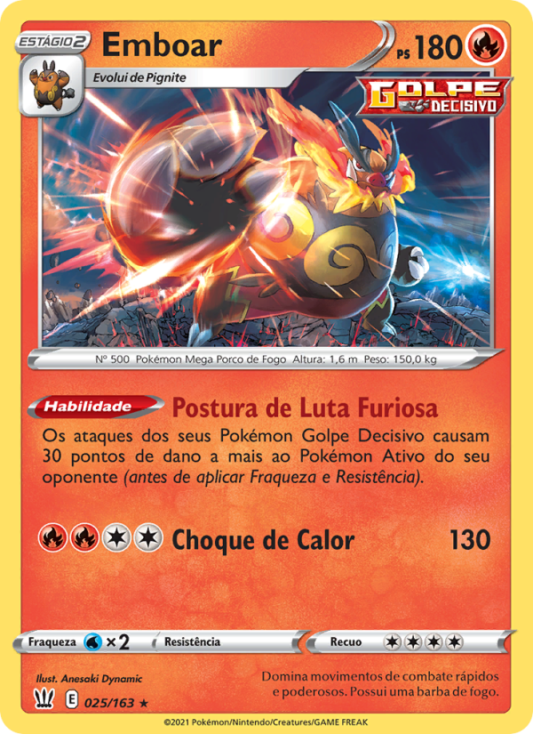 Emboar 25 — Estilos de Batalha (Portuguese Pokémon TCG card)