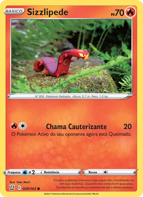 Sizzlipede 29 — Estilos de Batalha (Portuguese Pokémon TCG card)