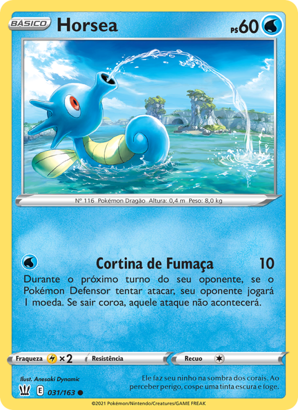 Horsea 31 — Estilos de Batalha (Portuguese Pokémon TCG card)