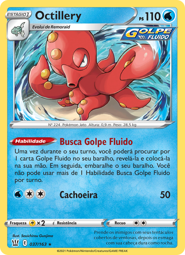 Octillery 37 — Estilos de Batalha (Portuguese Pokémon TCG card)