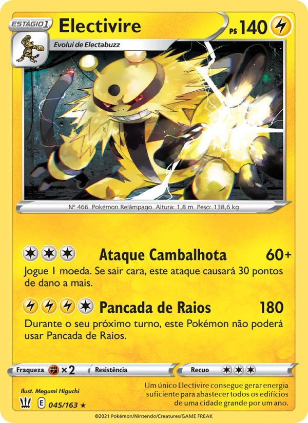 Electivire 45 — Estilos de Batalha (Portuguese Pokémon TCG card)