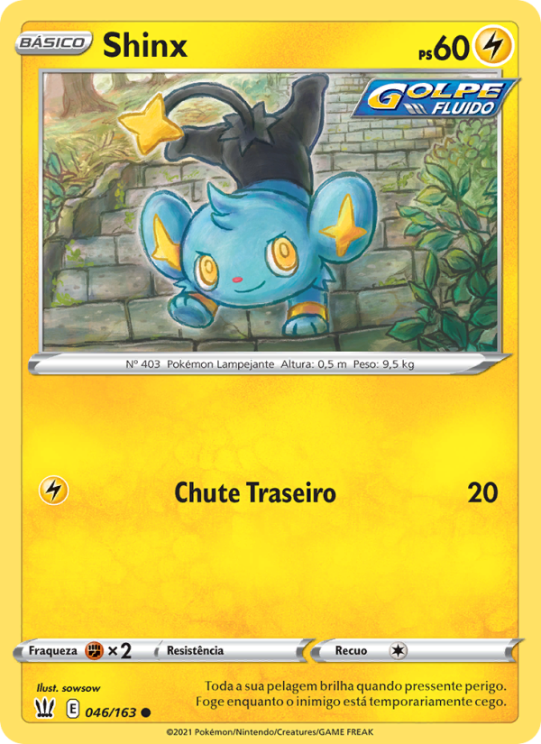 Shinx 46 — Estilos de Batalha (Portuguese Pokémon TCG card)