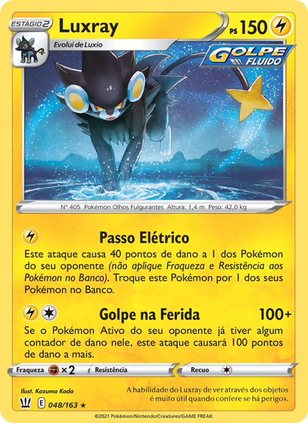 Luxray 48 — Estilos de Batalha (Portuguese Pokémon TCG card)