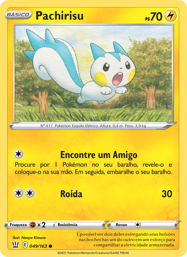 Pachirisu 49 — Estilos de Batalha (Portuguese Pokémon TCG card)