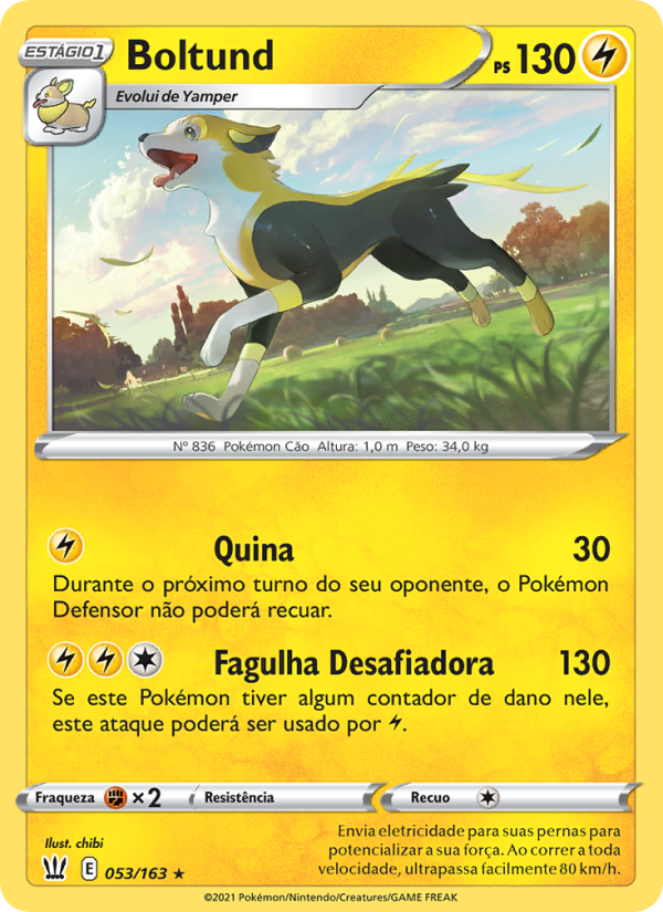 Boltund 53 — Estilos de Batalha (Portuguese Pokémon TCG card)