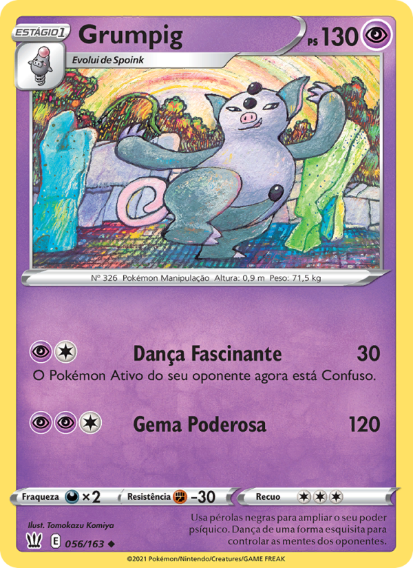 Grumpig 56 — Estilos de Batalha (Portuguese Pokémon TCG card)