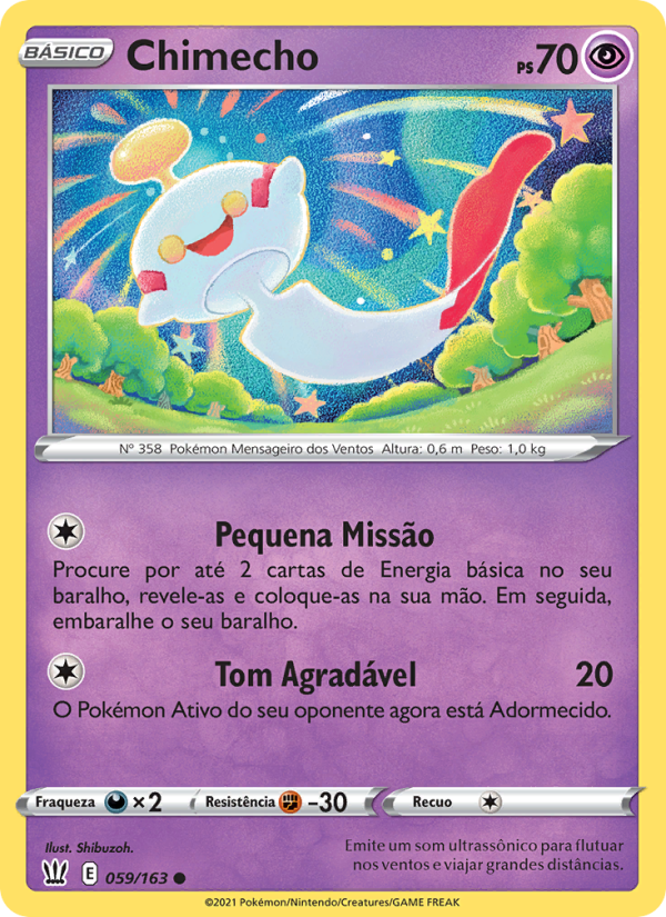 Chimecho 59 — Estilos de Batalha (Portuguese Pokémon TCG card)