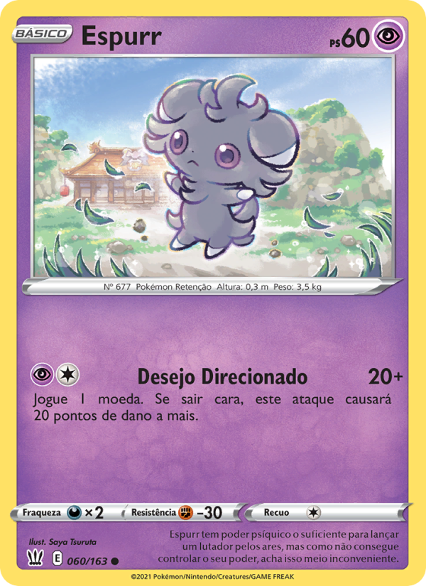 Espurr 60 — Estilos de Batalha (Portuguese Pokémon TCG card)