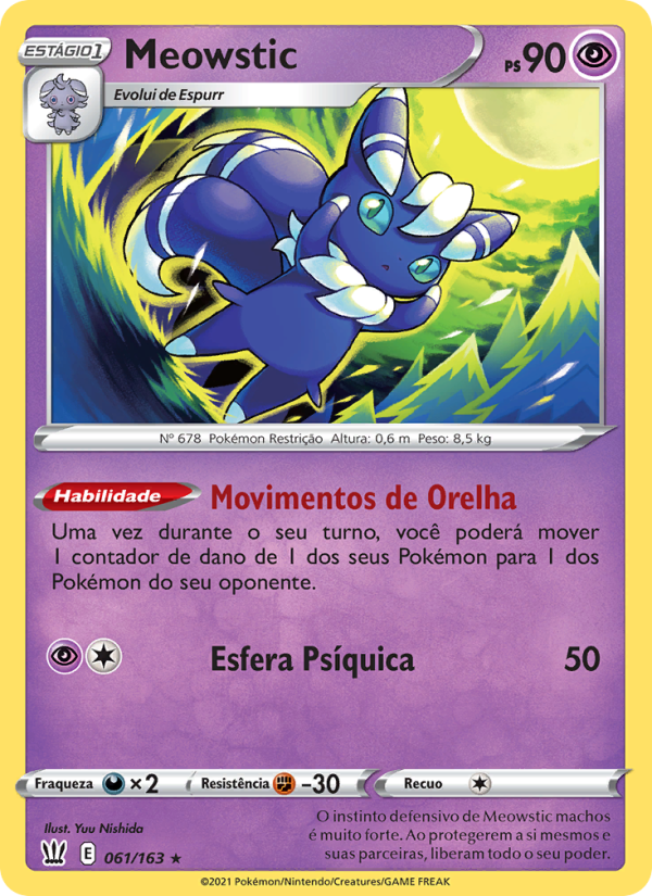 Meowstic 61 — Estilos de Batalha (Portuguese Pokémon TCG card)