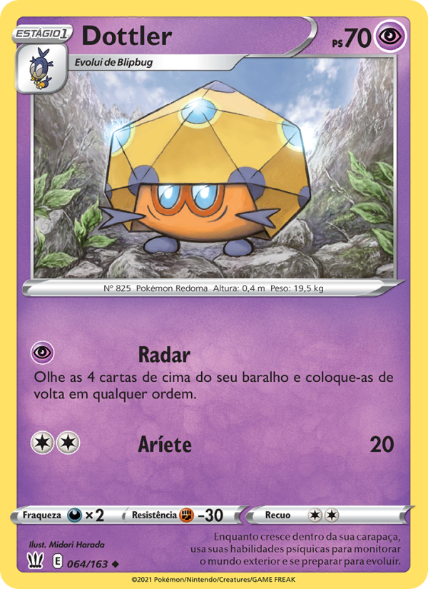 Dottler 64 — Estilos de Batalha (Portuguese Pokémon TCG card)